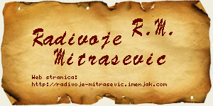 Radivoje Mitrašević vizit kartica